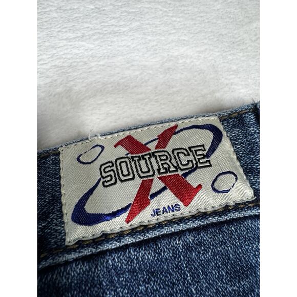 Vintage Source X Distressed Baggy Jeans Mens 36 Y2K Wide Leg Streetwear Denim - Picture 7 of 9